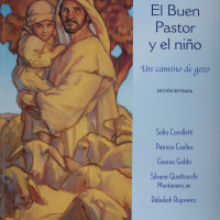 Book cover image of Christ holding a child around sheeps